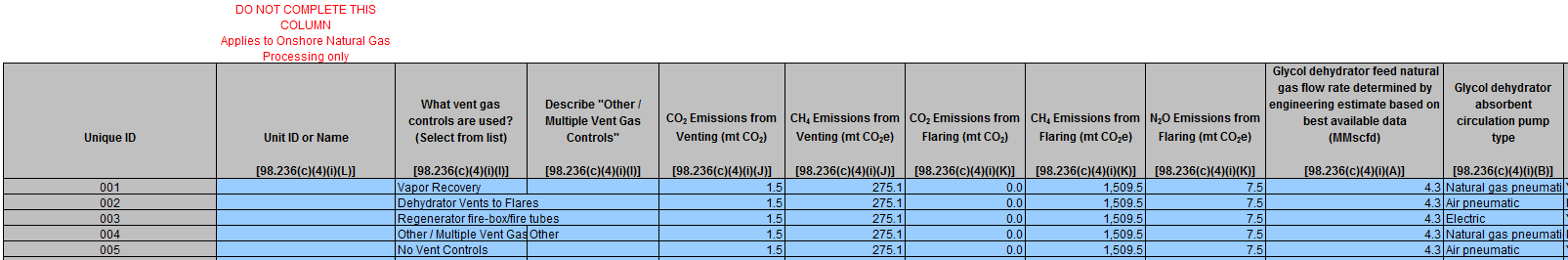 First image of report requirement for each glycol dehydrator with a throughput greater than or equal to 0.4 MMscfd